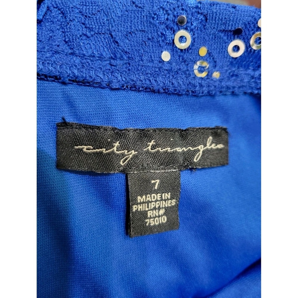 City Triangles Blue Embellished Dress Size 7 Prom Whimsical Fairy - Picture 11 of 16